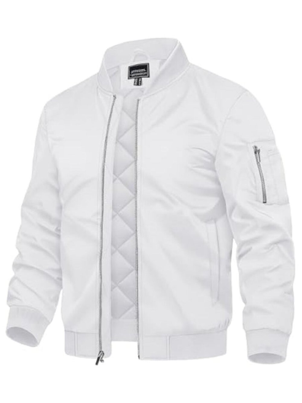 Mens Bomber Jacket Quilted Lined Water Resistant Thermal Full Zip Winter Coat